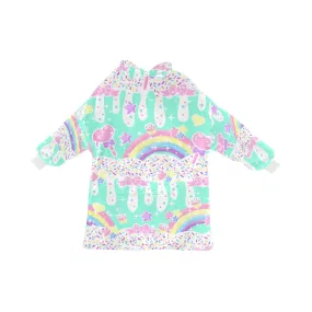 Rainbow Sweets Mint Blanket Hoodie