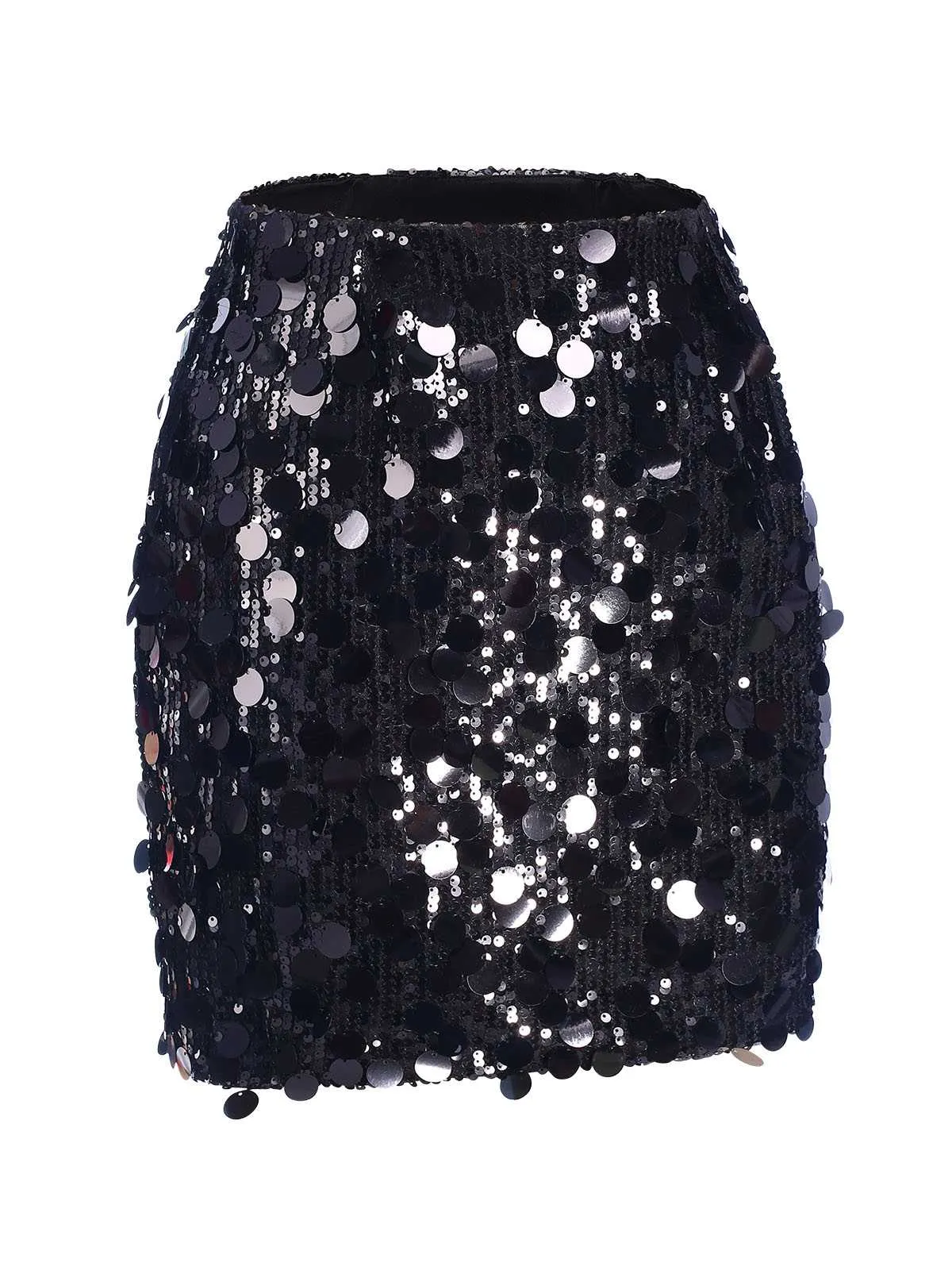 1980s Party Sequined Mini Pencil Skirt