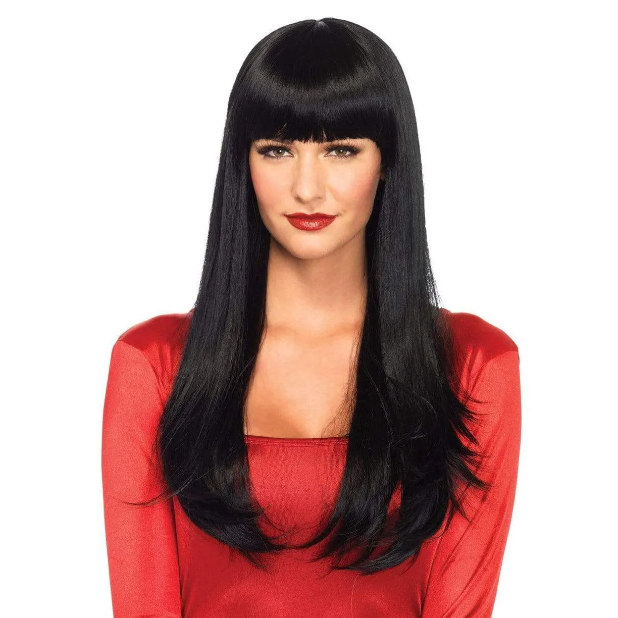 25" Bangin' Long Straight Wig with Fringe - Black