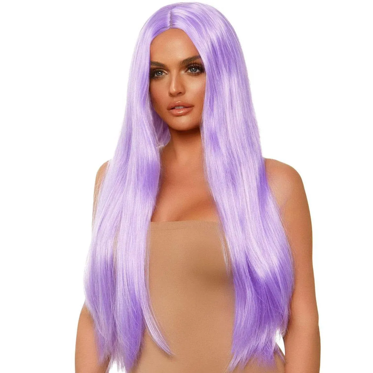 33" Long Straight Center Part Wig - Lavender