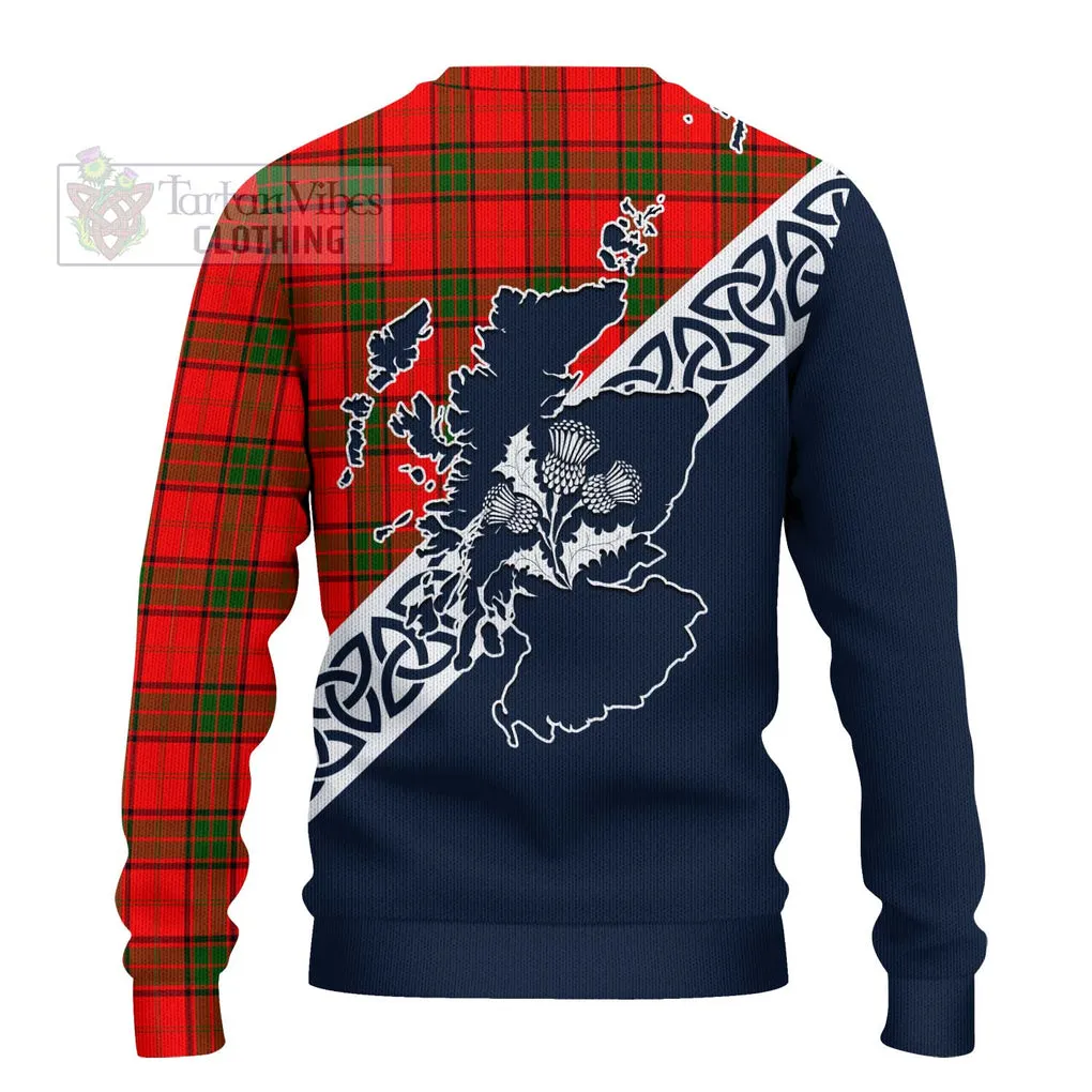 Adair Tartan Ugly Sweater Featuring Thistle and Scotland Map