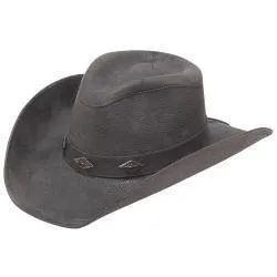 Alamo Leather Pinch Front Hat in Grey