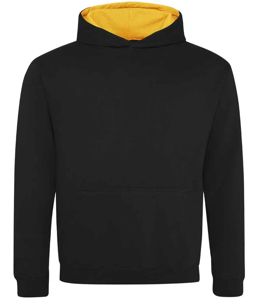 AWDis Kids Varsity Hoodie | Jet Black/Gold