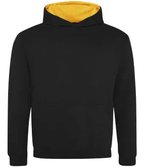 AWDis Kids Varsity Hoodie | Jet Black/Gold