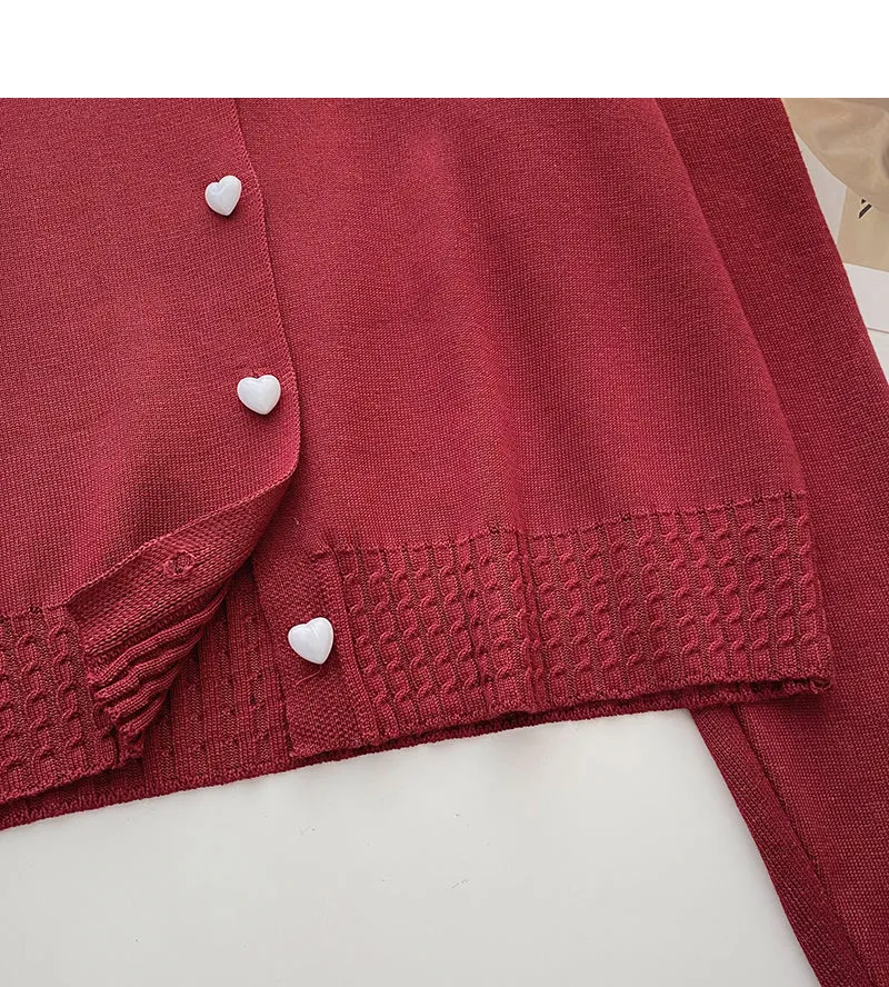 Baby collar long sleeve Vintage sweater single breasted top  6517