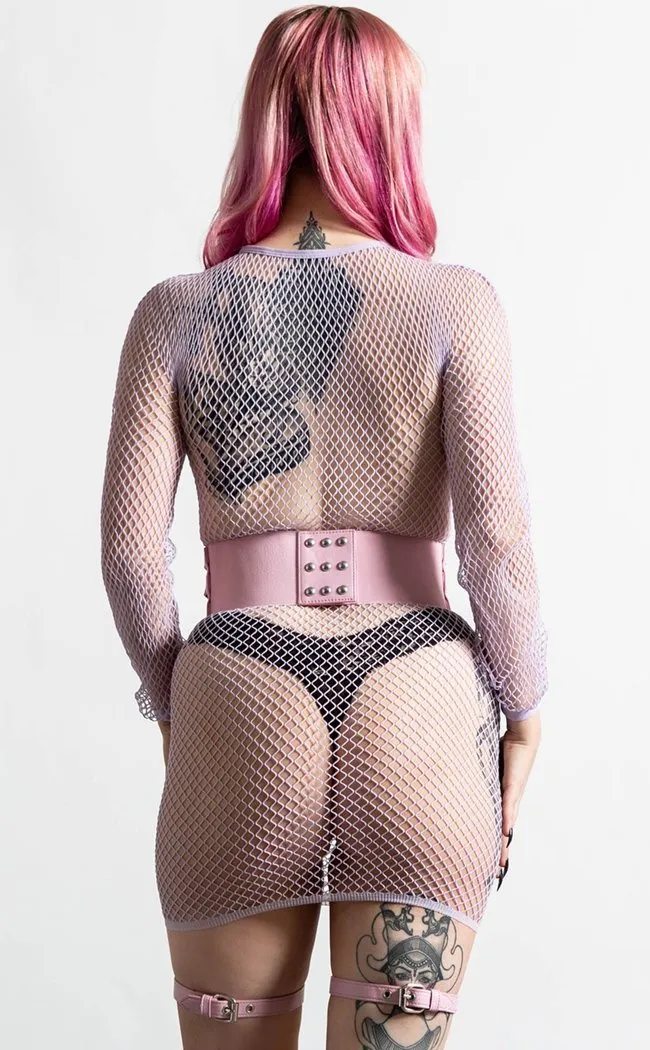 Baby Hex Suspender Belt | Pastel Pink [Plus-Size]