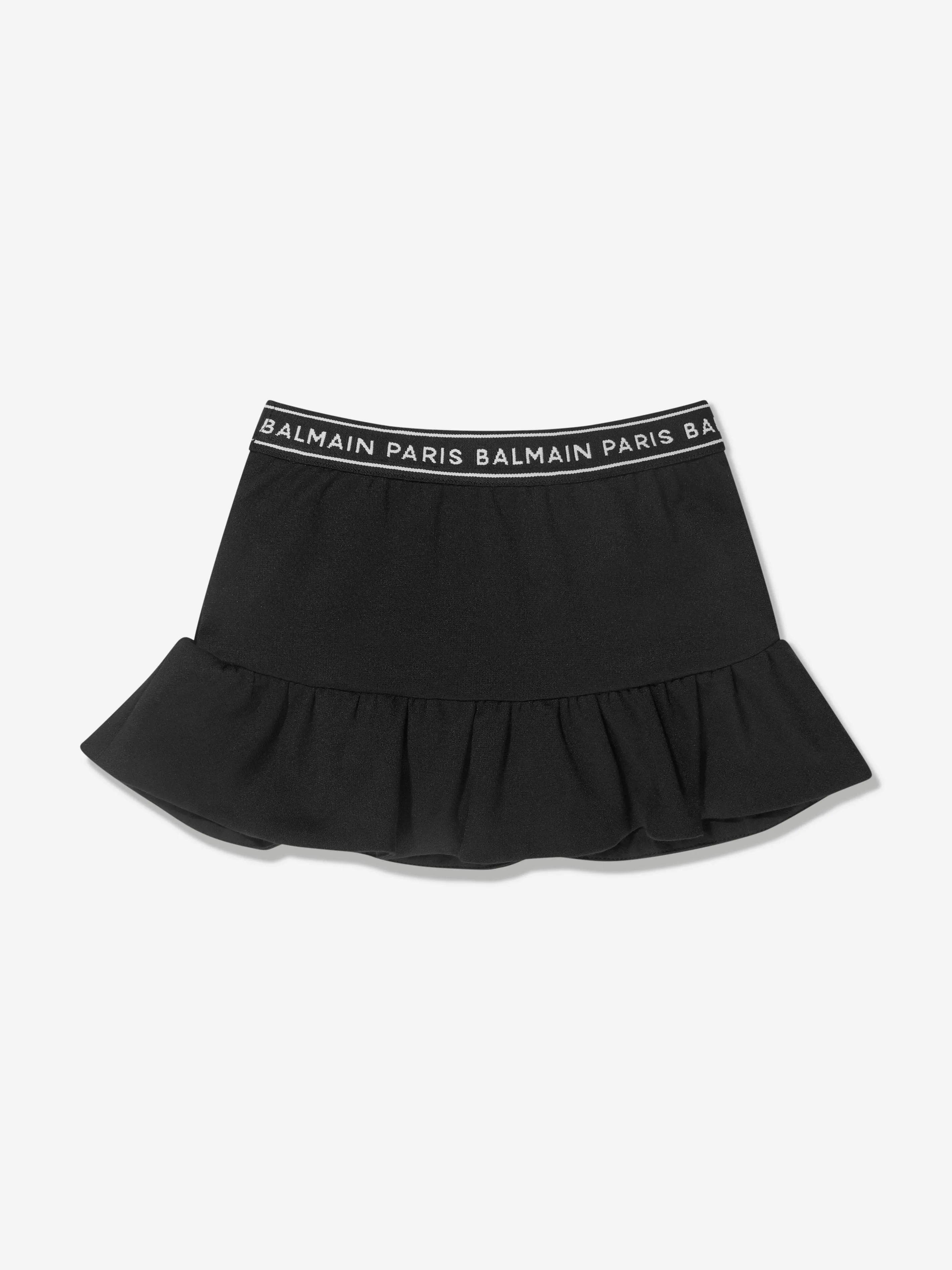 Balmain Baby Girls Logo Skirt in Black