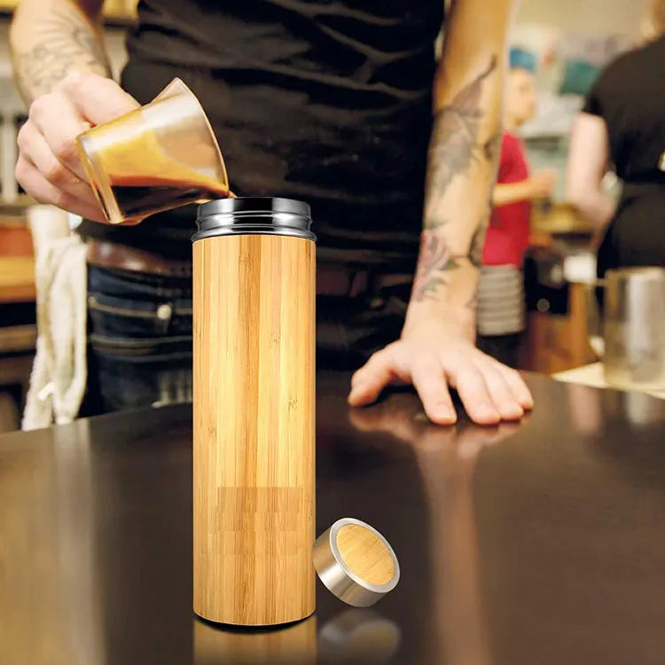 Bamboo Steel Tumbler Flask