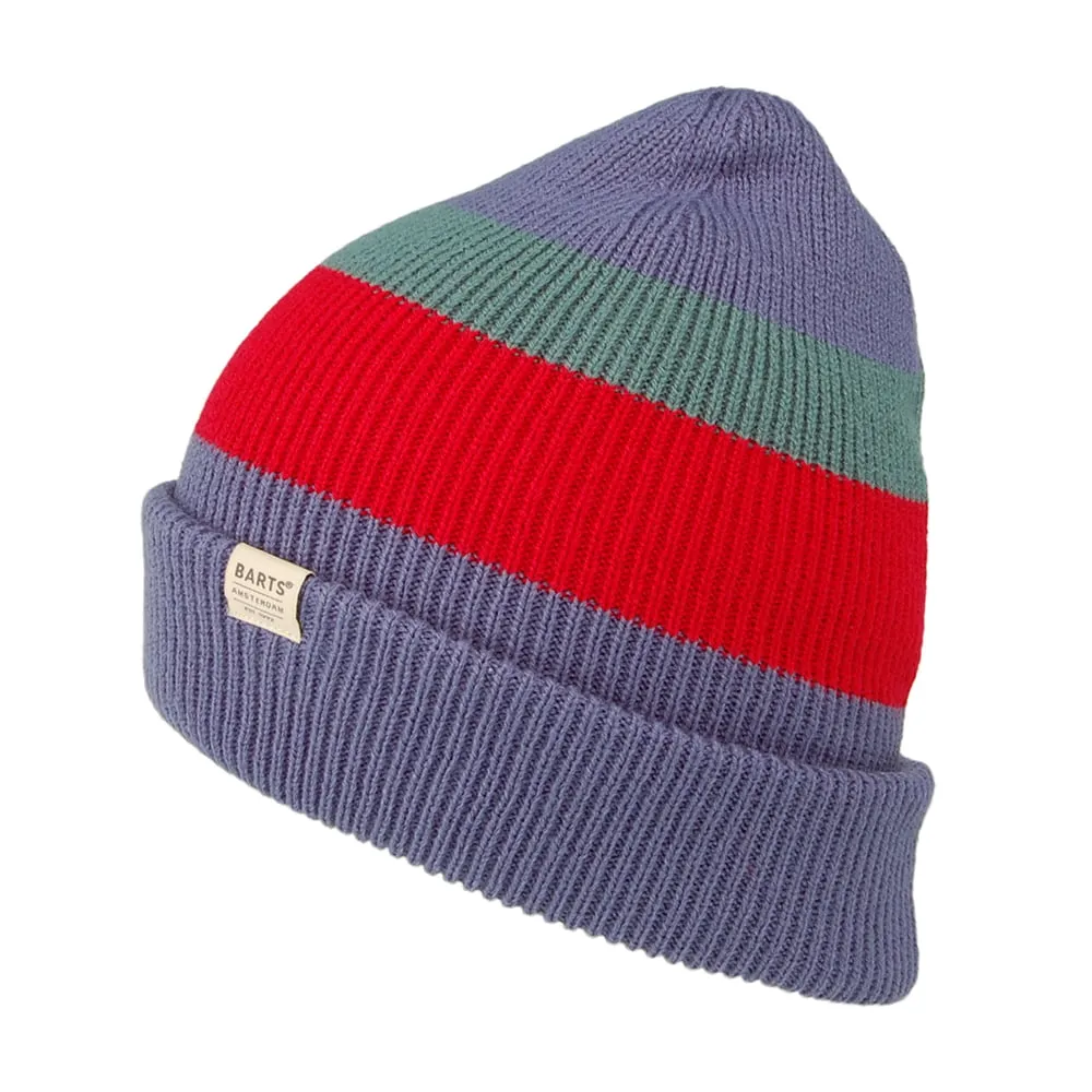 Barts Hats Cowie Striped Cuff Knit Beanie Hat - Lavender