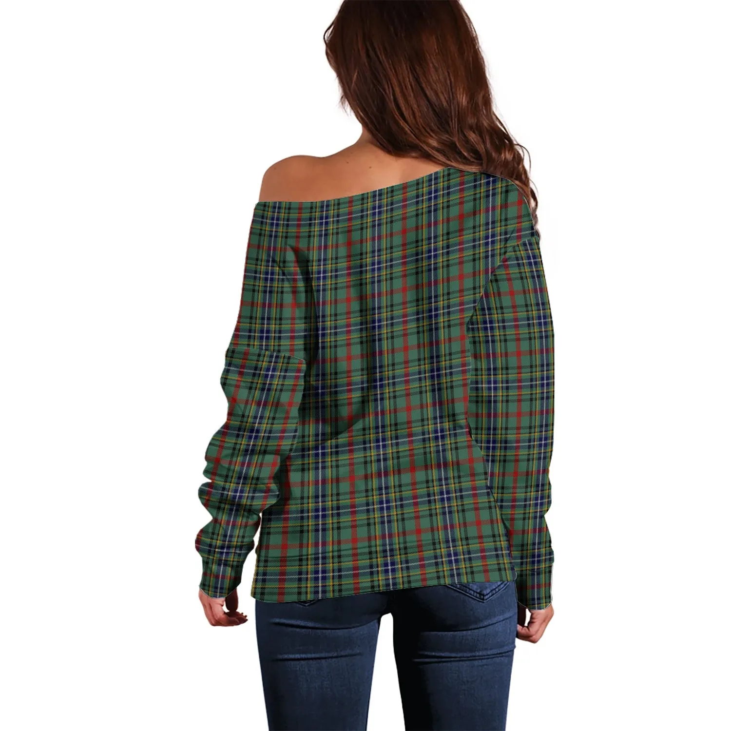 Bisset Tartan Off Shoulder Women Sweater