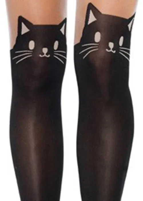 Black Cat Spandex Opaque | PANTYHOSE