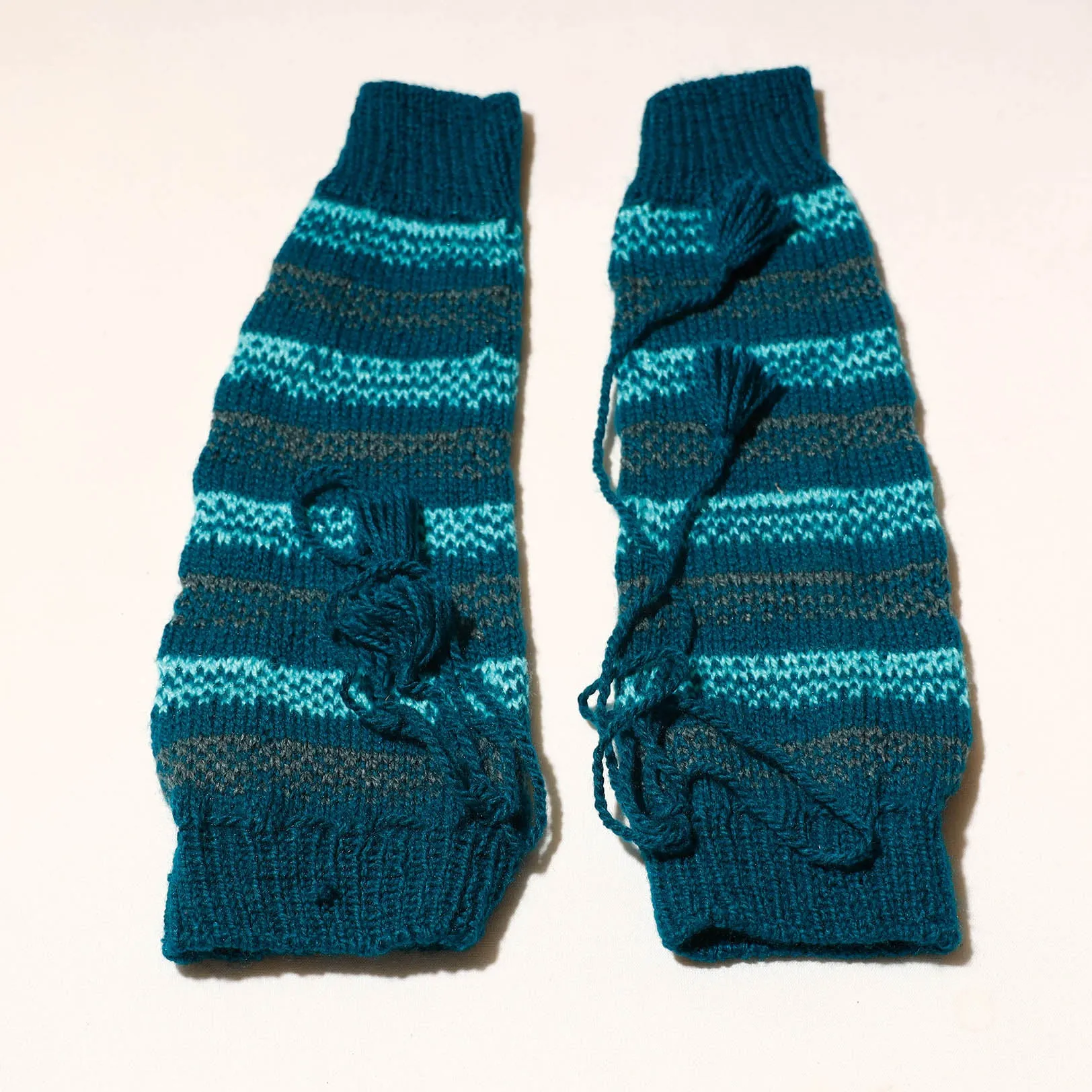 Blue - Kumaun Hand Knitted Woolen Leg Warmer