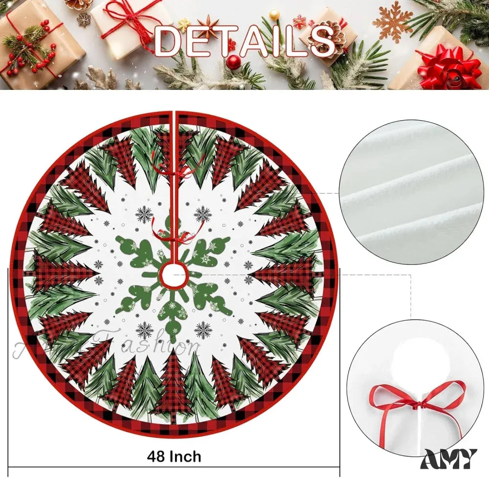 Buffalo Plaid Trees Pencil Tree Skirt - 48"