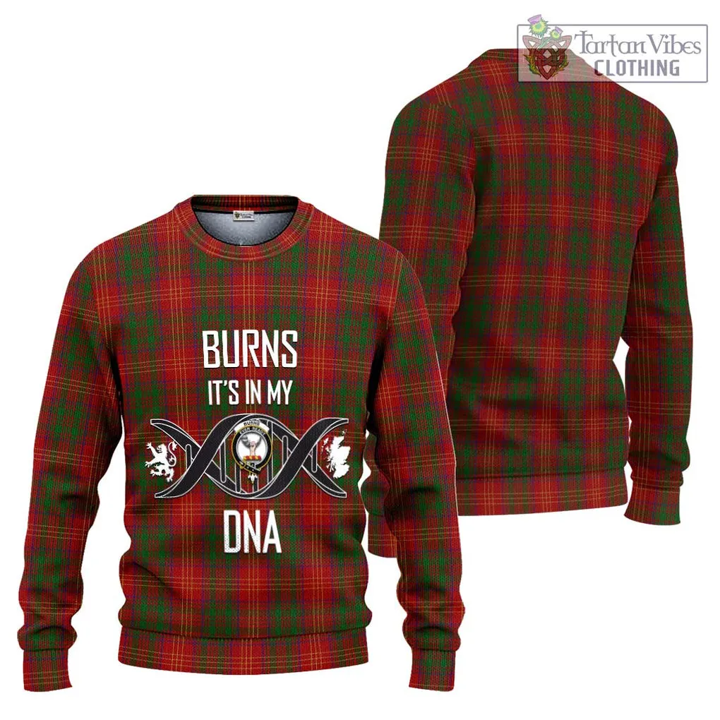 Burns Tartan Ugly Sweater with Family Crest DNA In Me Style