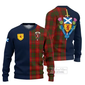 Burns Tartan Ugly Sweater with Scottish Lion Royal Arm Half Style