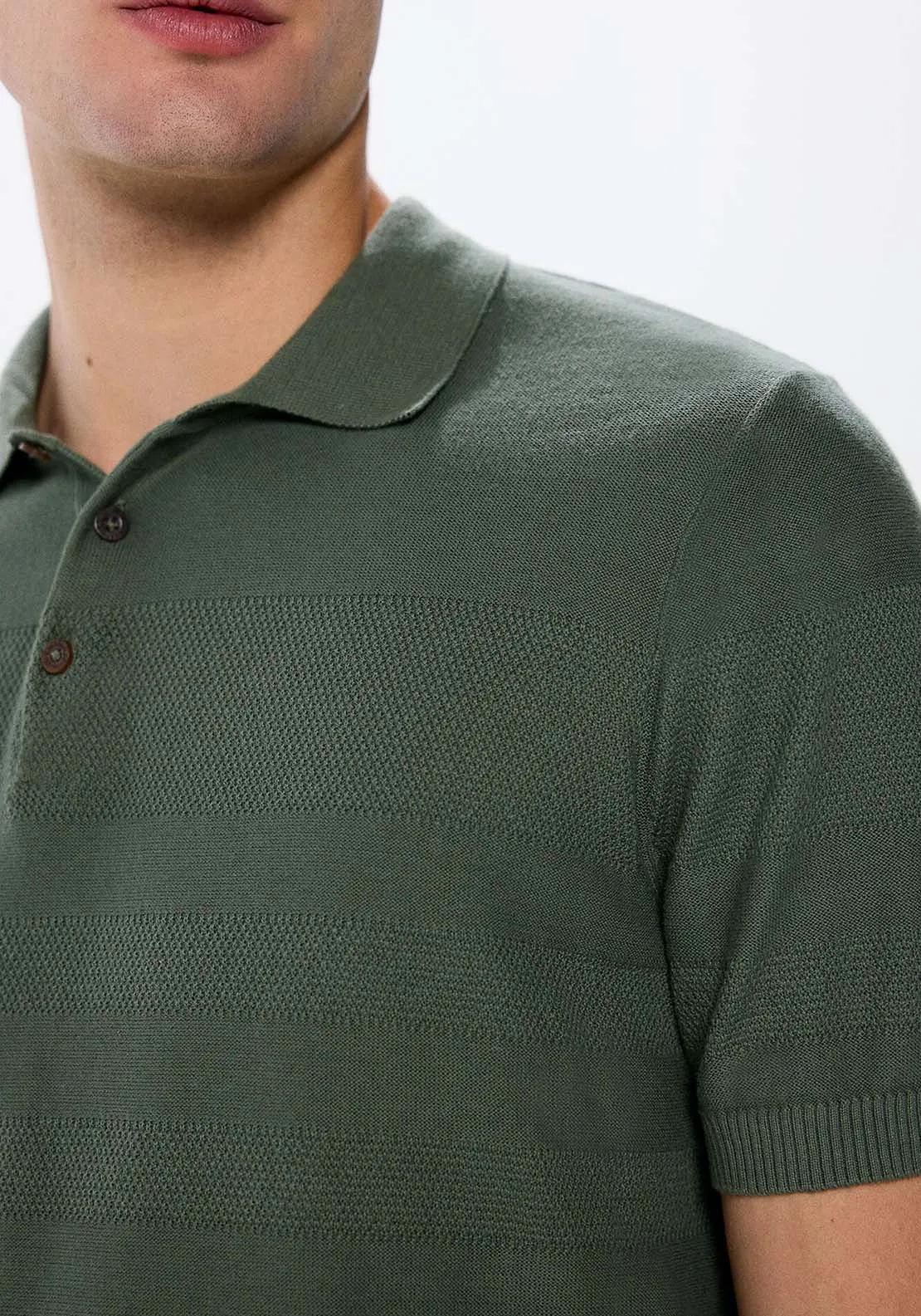 buttons polo shirt neck - Green