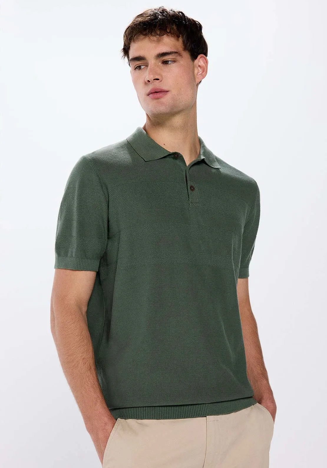 buttons polo shirt neck - Green