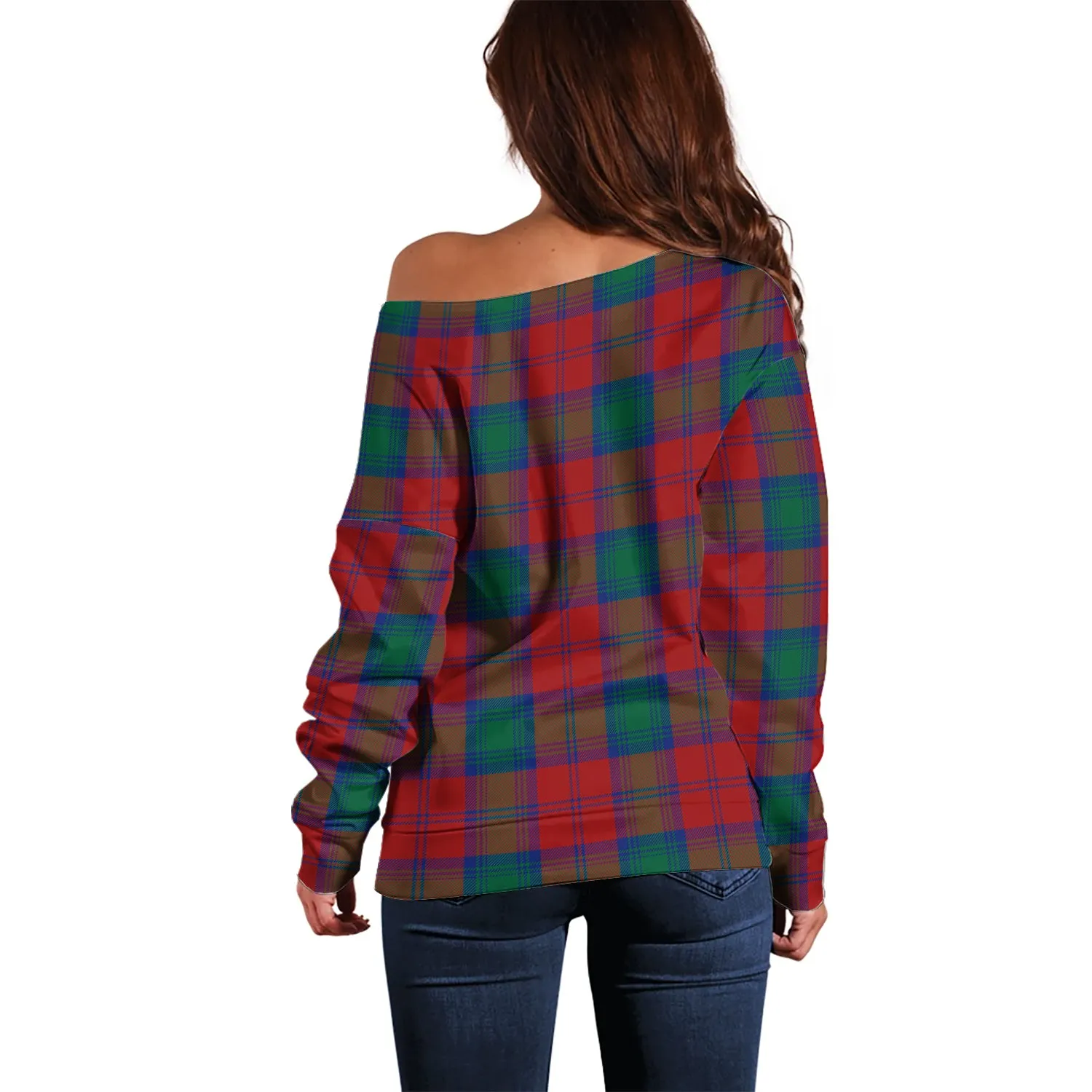 Byres (Byses) Tartan Off Shoulder Women Sweater with Family Crest