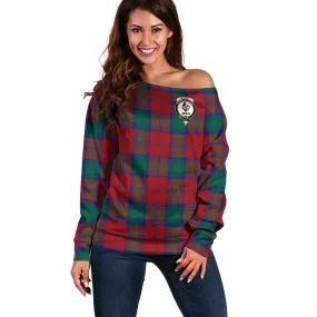 Byres (Byses) Tartan Off Shoulder Women Sweater with Family Crest