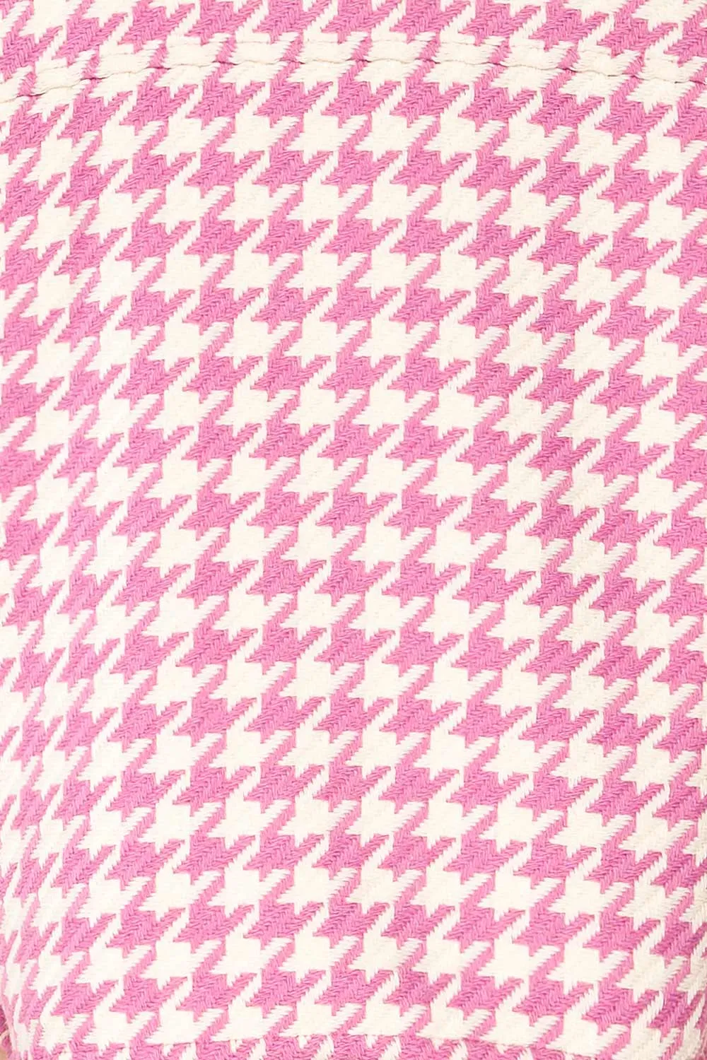 Caltagirone | Cropped Pink Houndstooth Shacket