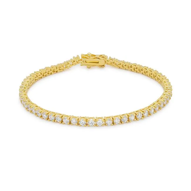 Cassidy Clear Round Gold Tennis Bracelet – 7in | 10ct