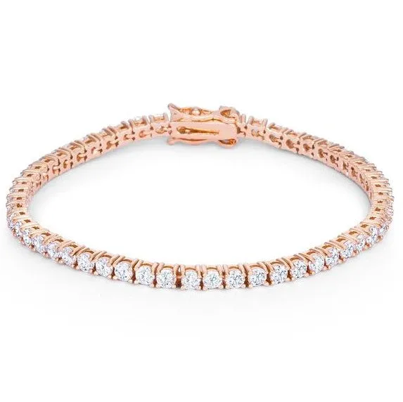 Cassidy Round Rose Gold Tennis Bracelet – 7in | 10ct