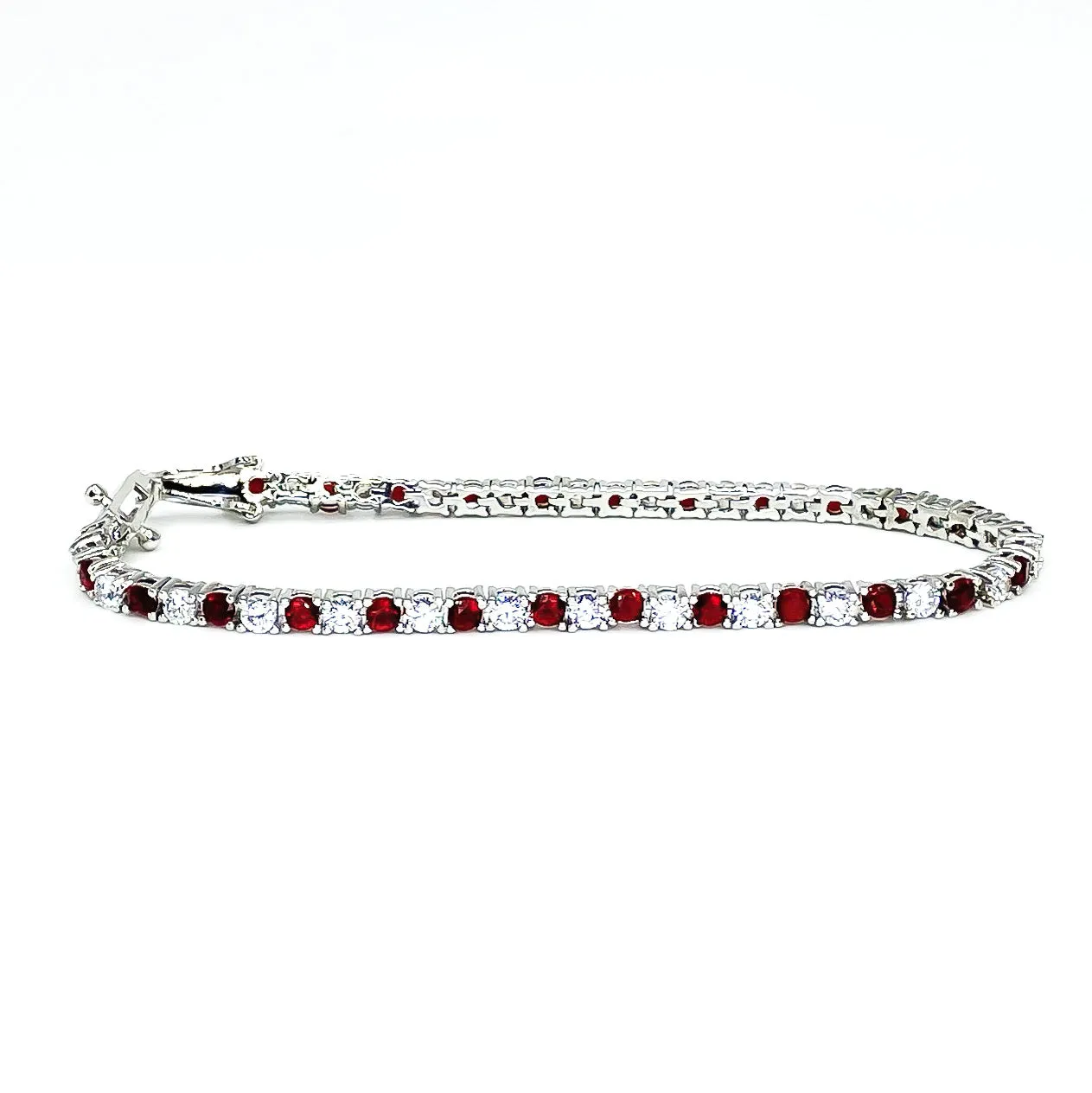 Cassidy Ruby Round Tennis Bracelet – 7in | 10ct