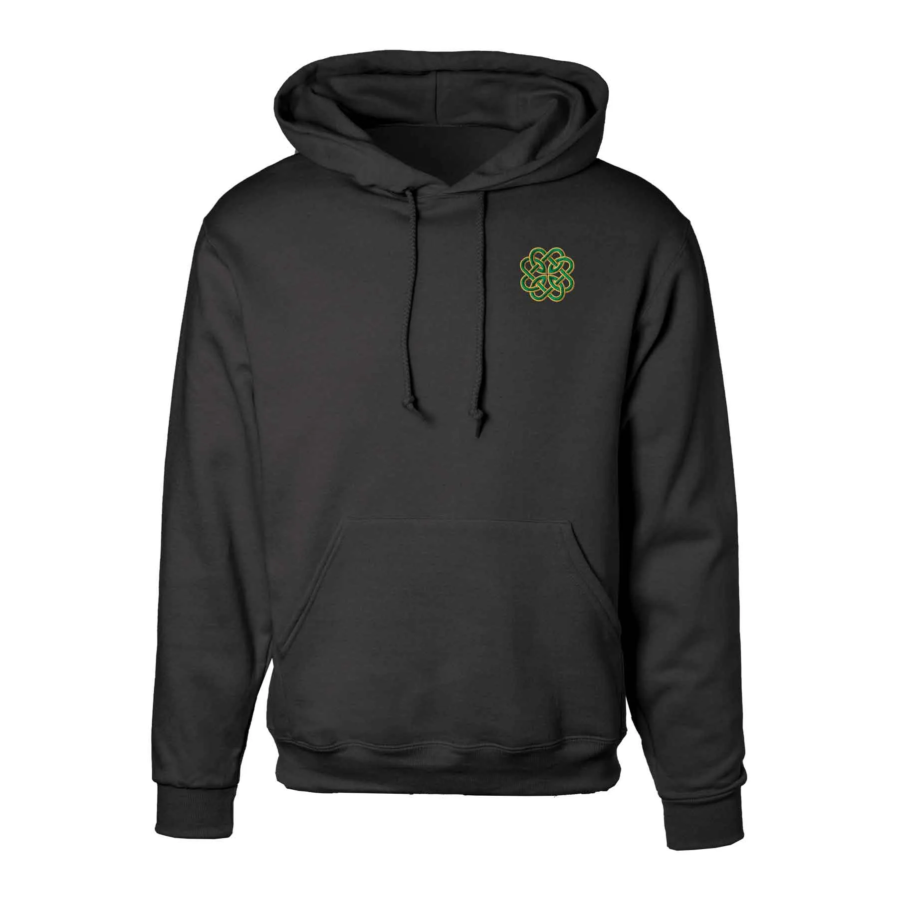 Celtic Clover Knot Embroidered Personalized Hoodie- Black