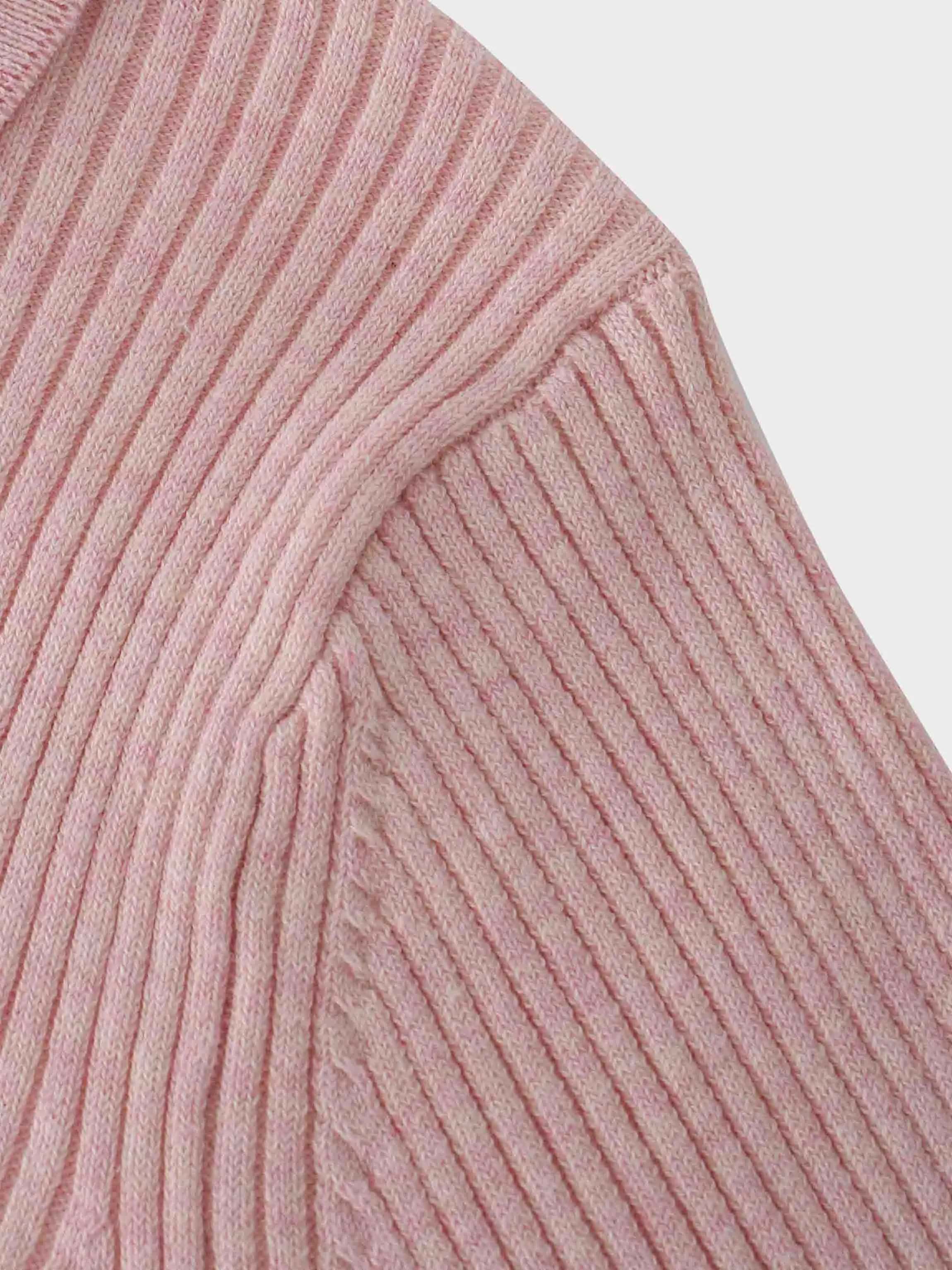 Center Design Sweater-Heathered Pink