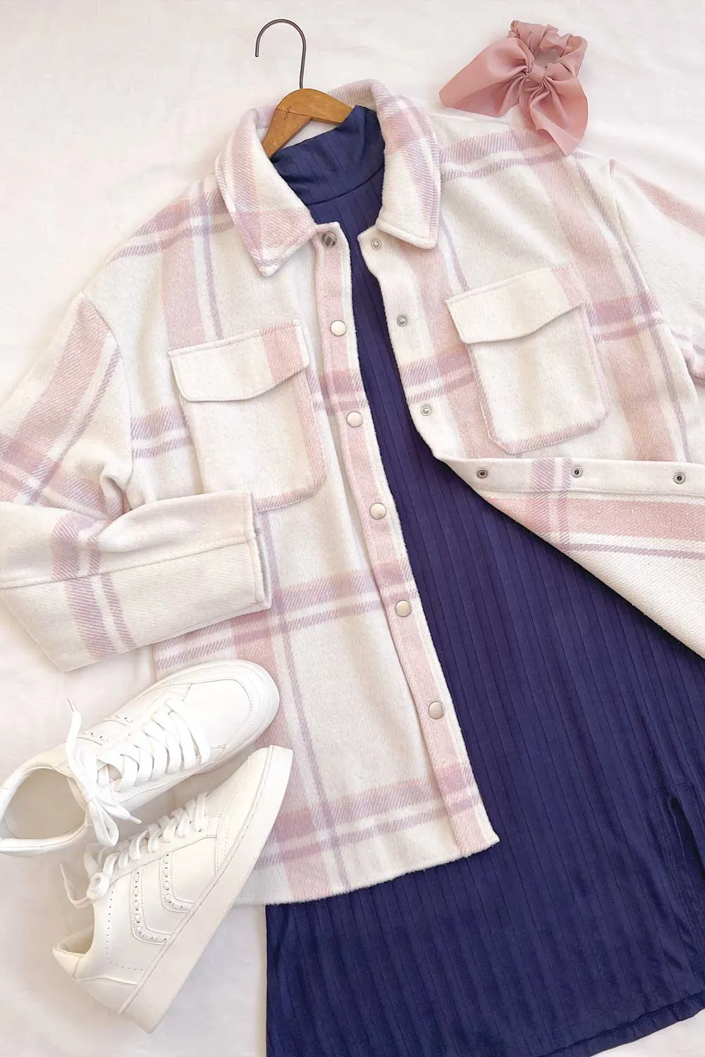 Crocci Lilac | Plaid Shacket w/ Front Pockets