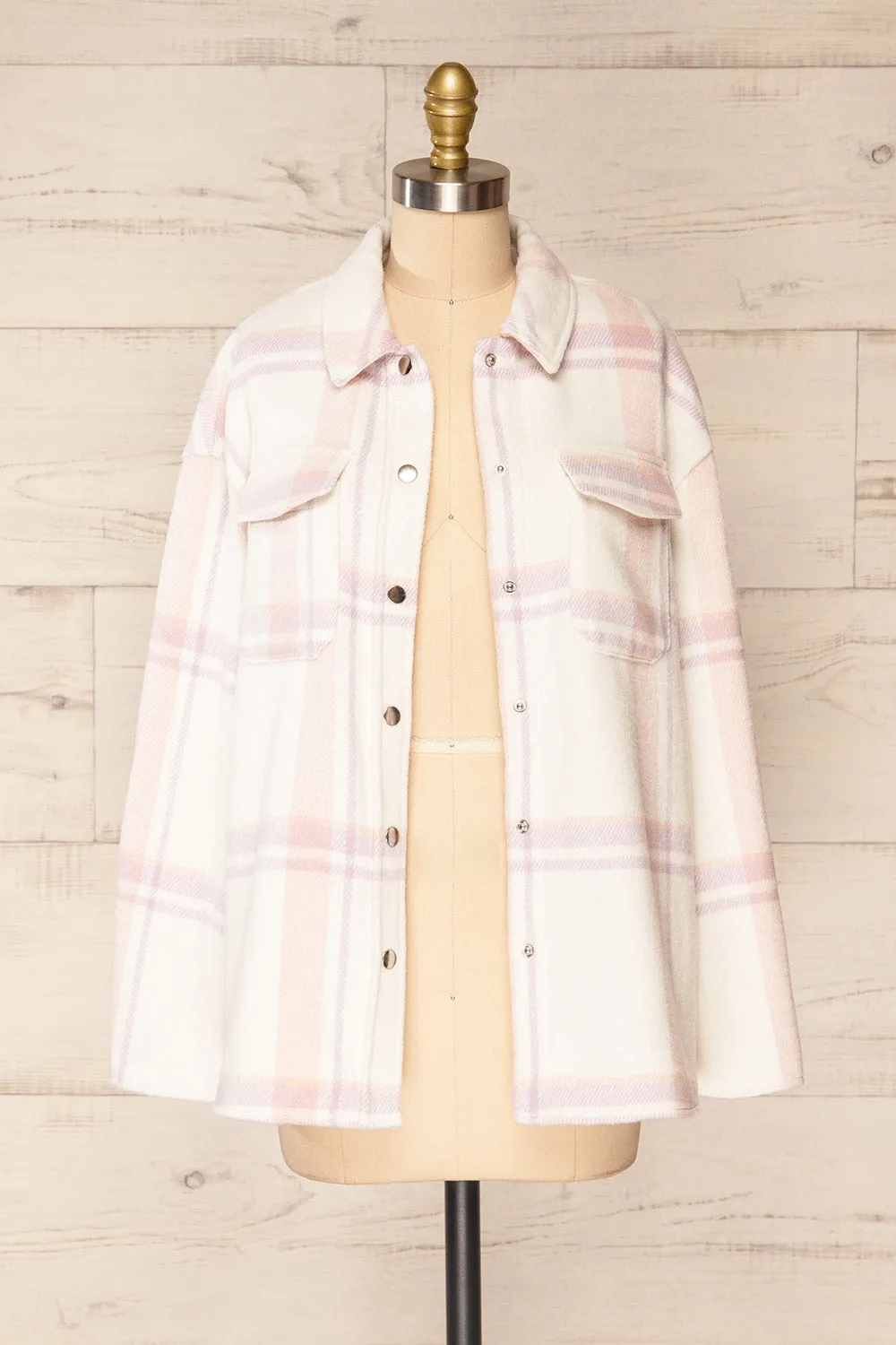 Crocci Lilac | Plaid Shacket w/ Front Pockets