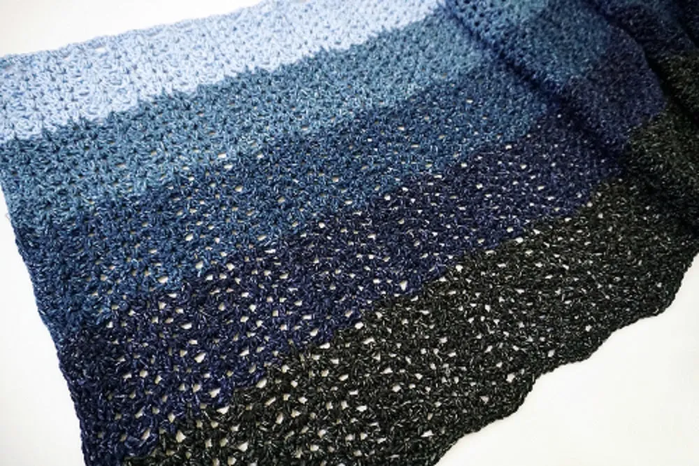 Crochet Kit - Denim Ombre Wrap