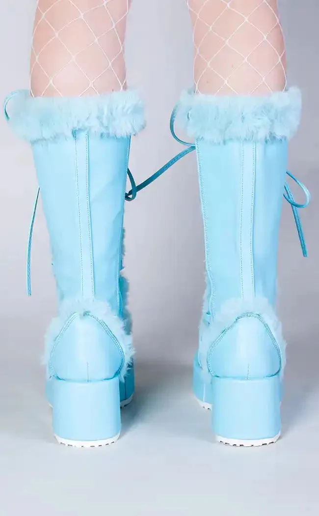 CUBBY-311 Baby Blue Vegan Suede Boots (AU Stock)