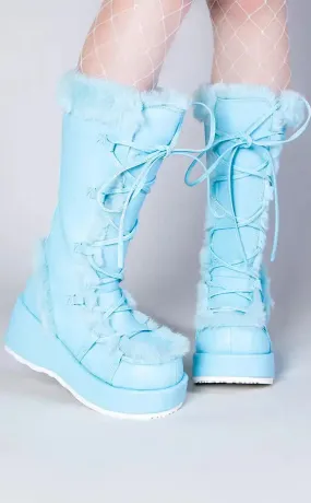 CUBBY-311 Baby Blue Vegan Suede Boots (AU Stock)