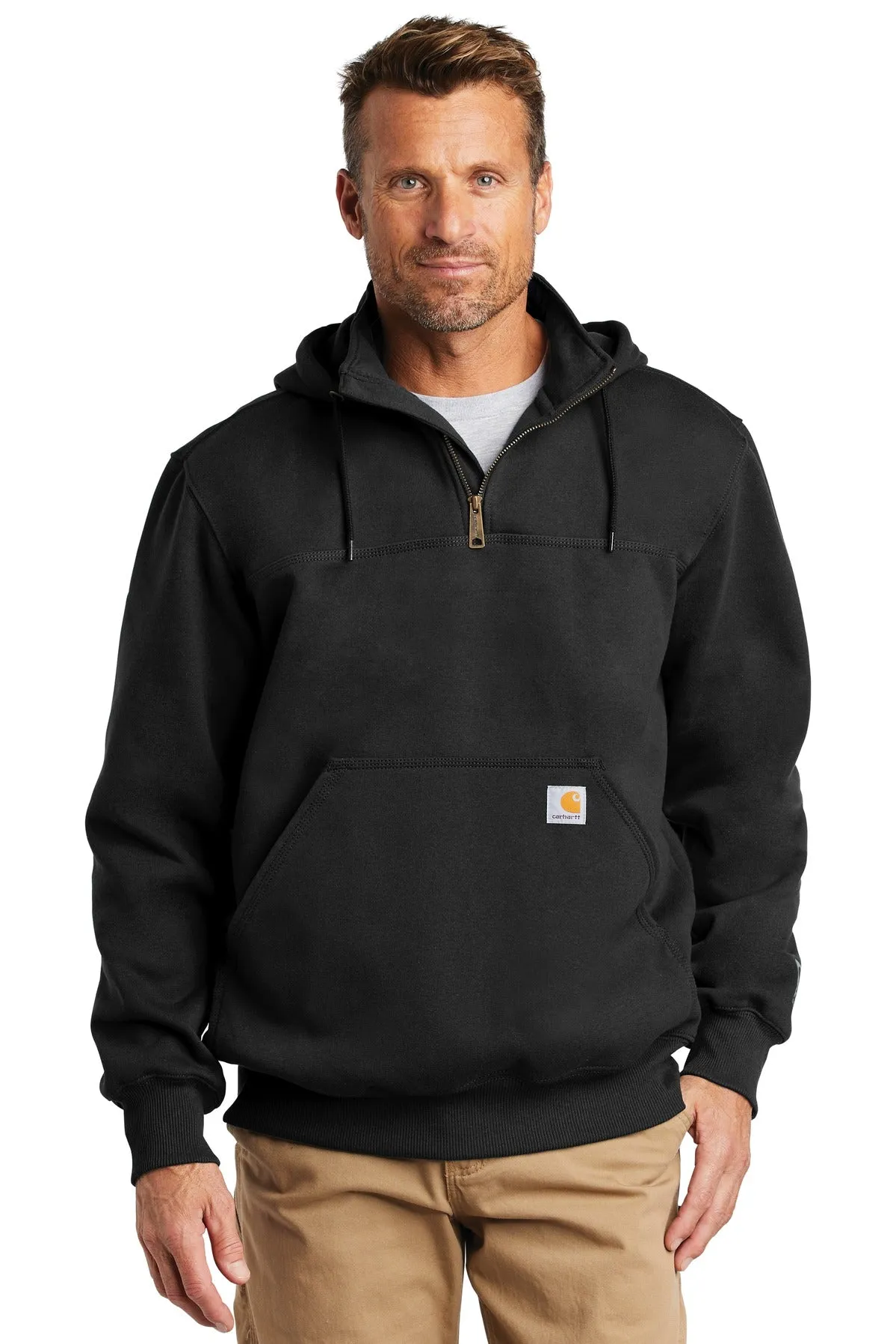 Custom Embroidered - Carhartt ® Rain Defender ® Paxton Heavyweight Hooded Zip Mock Sweatshirt. CT100617