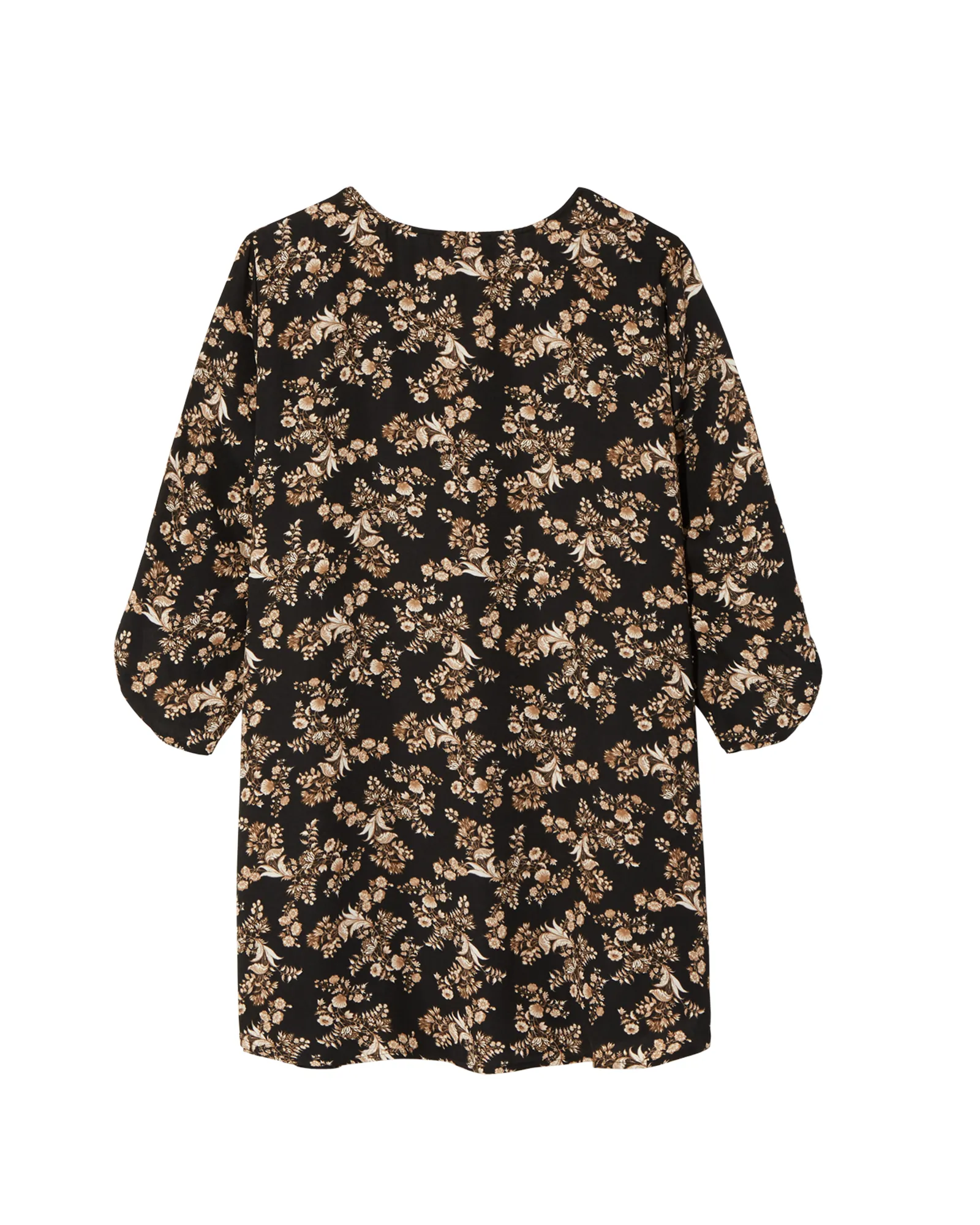 Cynthia Tunic Woven Blouse | Black / Brown