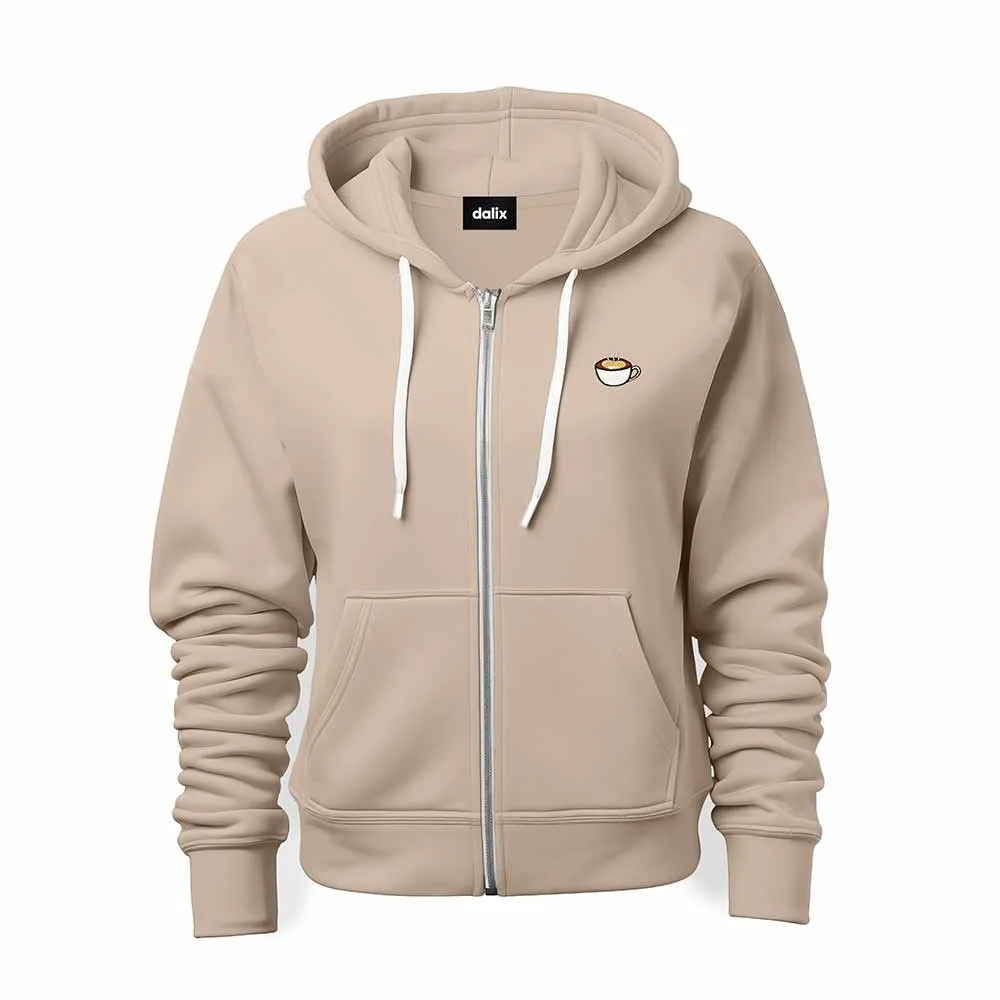 Dalix Cappuccino Zip Hoodie