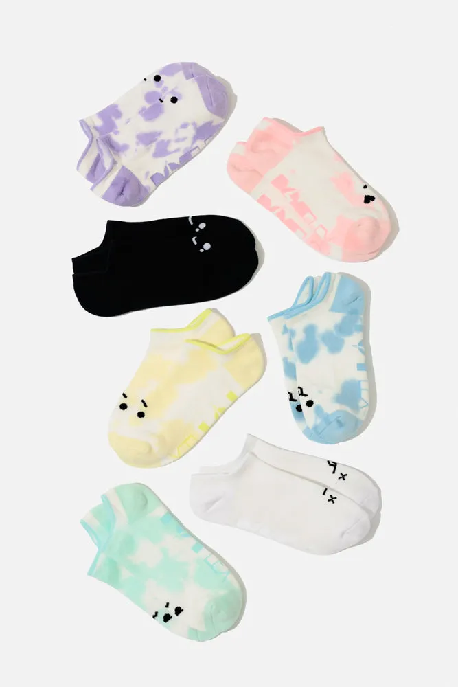 Dead Face Low Rise Socks - White