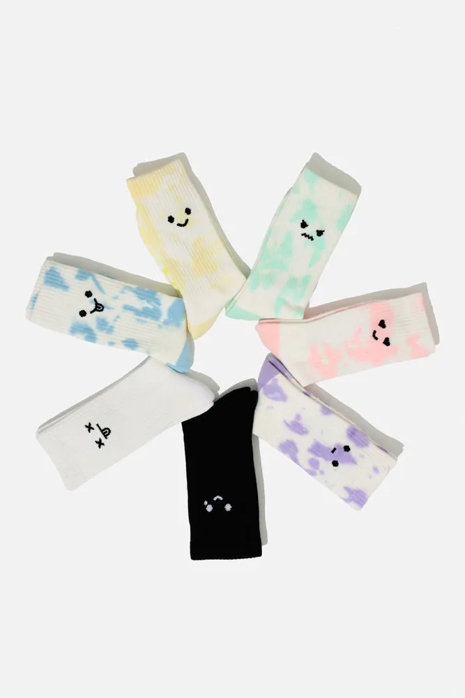 Dead Face Mid-Calf Gym Socks - White