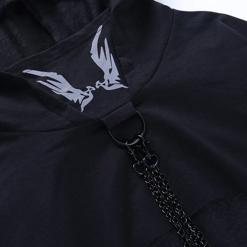 Demon Wings With Metal Chain Hoodie