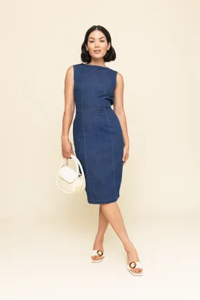 Denim Boatneck Dress (Final Sale)