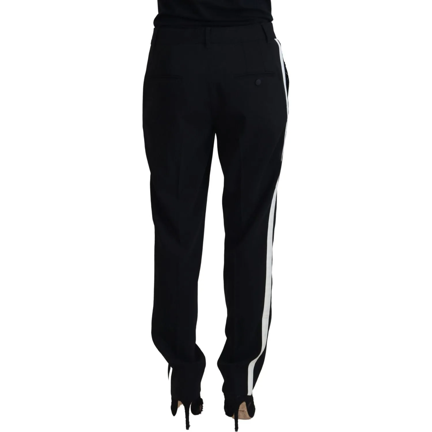 Dolce & Gabbana Elegant Black Wool-Silk Blend Trousers