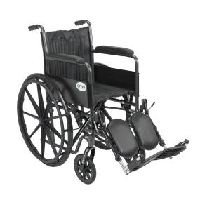 Drive Medical ssp216fa-elr Silver Sport 2 Wheelchair, Non Removable Fixed Arms, Elevating Leg Rests, 16" Seat