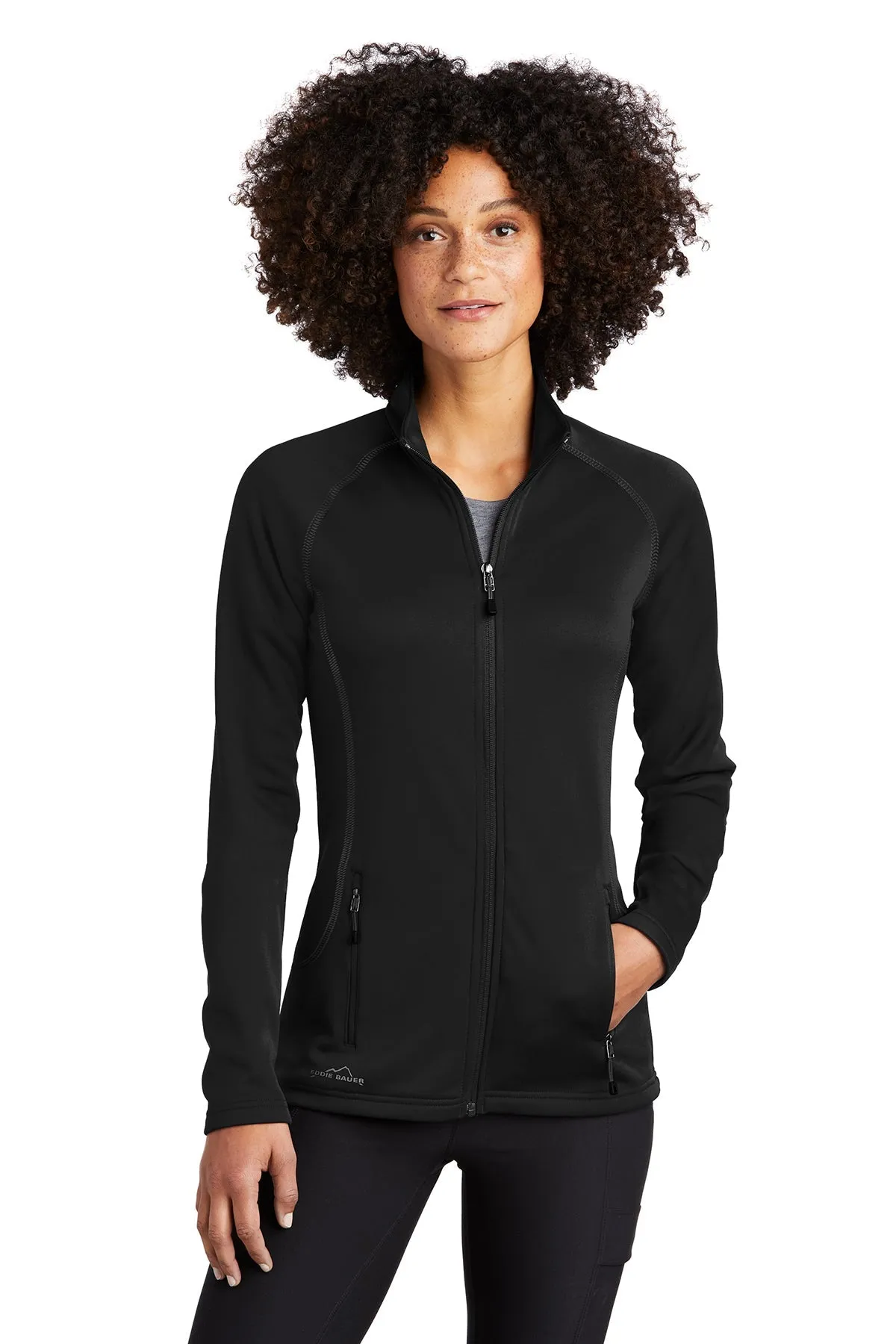 Eddie Bauer Ladies Smooth Fleece Custom Layer Jackets, Black