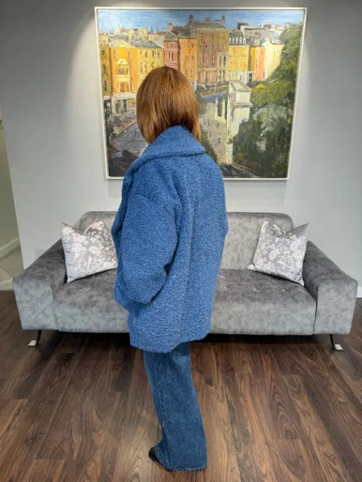 EMME Blue Teddy Bear Fleece Coat