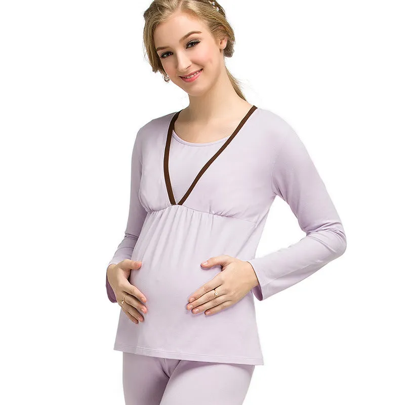 Enjoy the winter pregnant pregnant women pregnant women suit long johns lactation clothes suit feeding pajamas Home Furnishing confinement suit