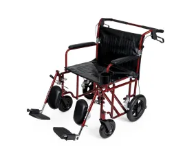 Freedom Plus Lightweight Bariatric Transport Chair, Red