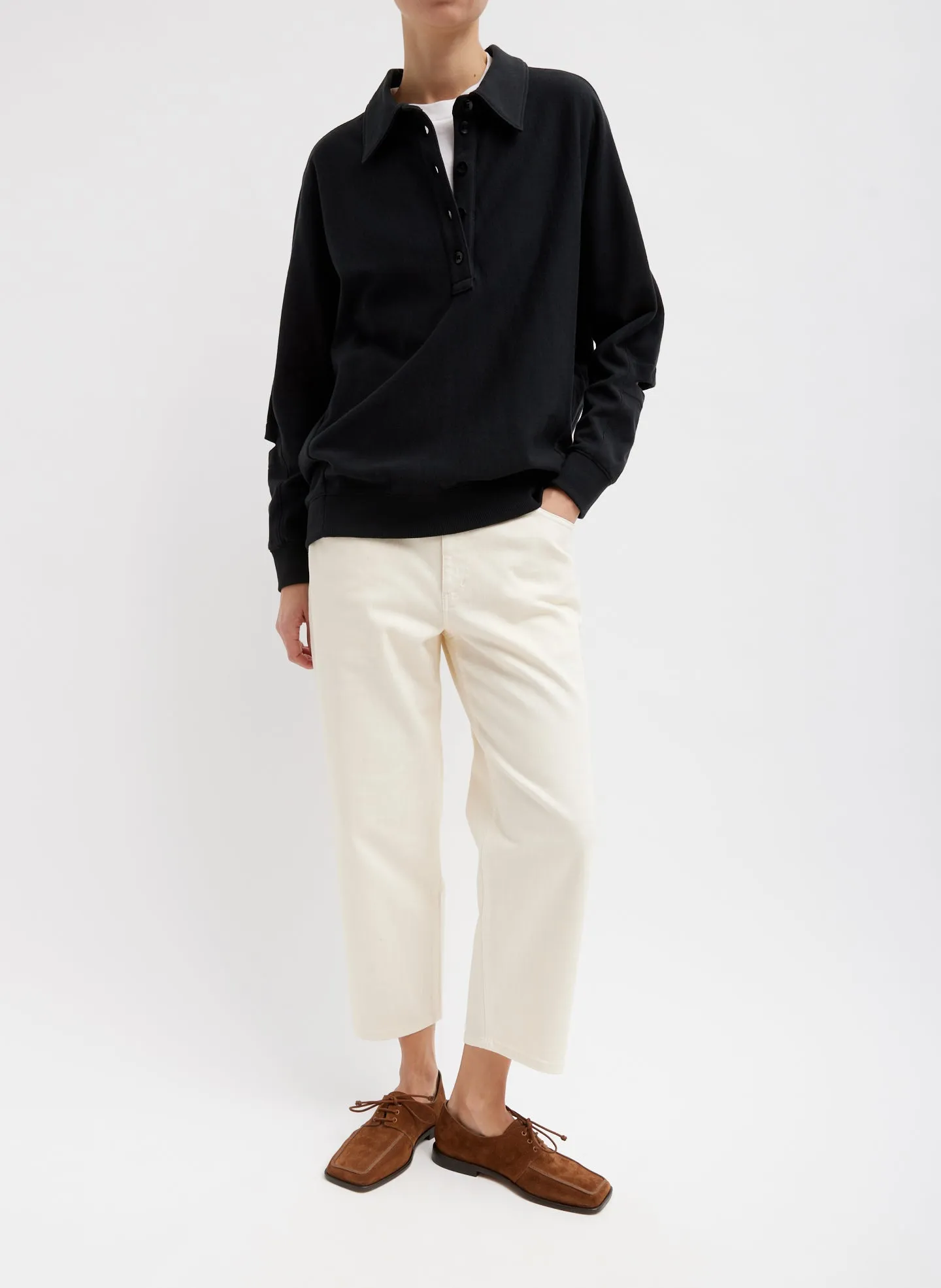 Garment Dyed Stretch Twill Cropped Newman Jean