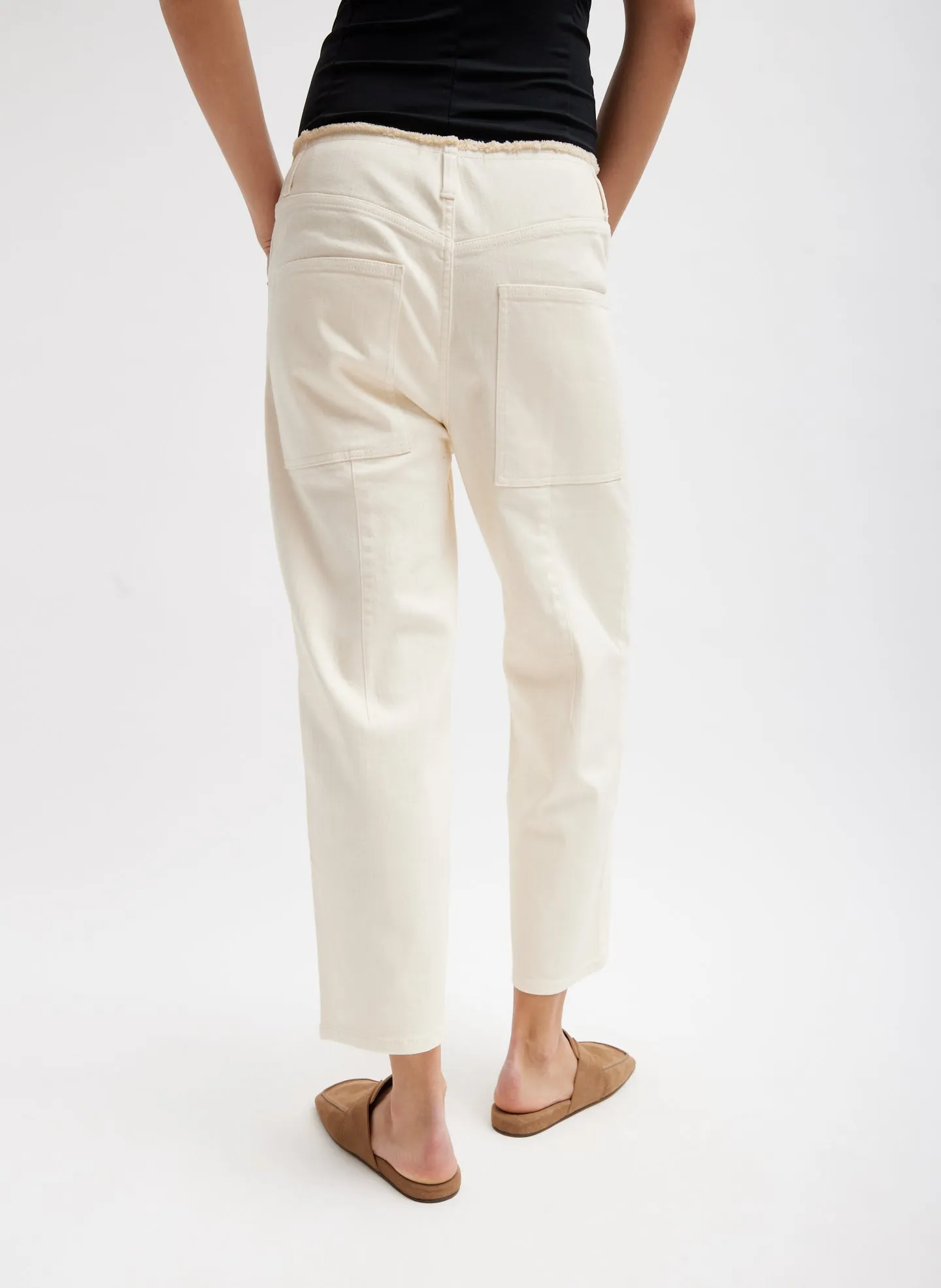 Garment Dyed Stretch Twill Cropped Newman Jean