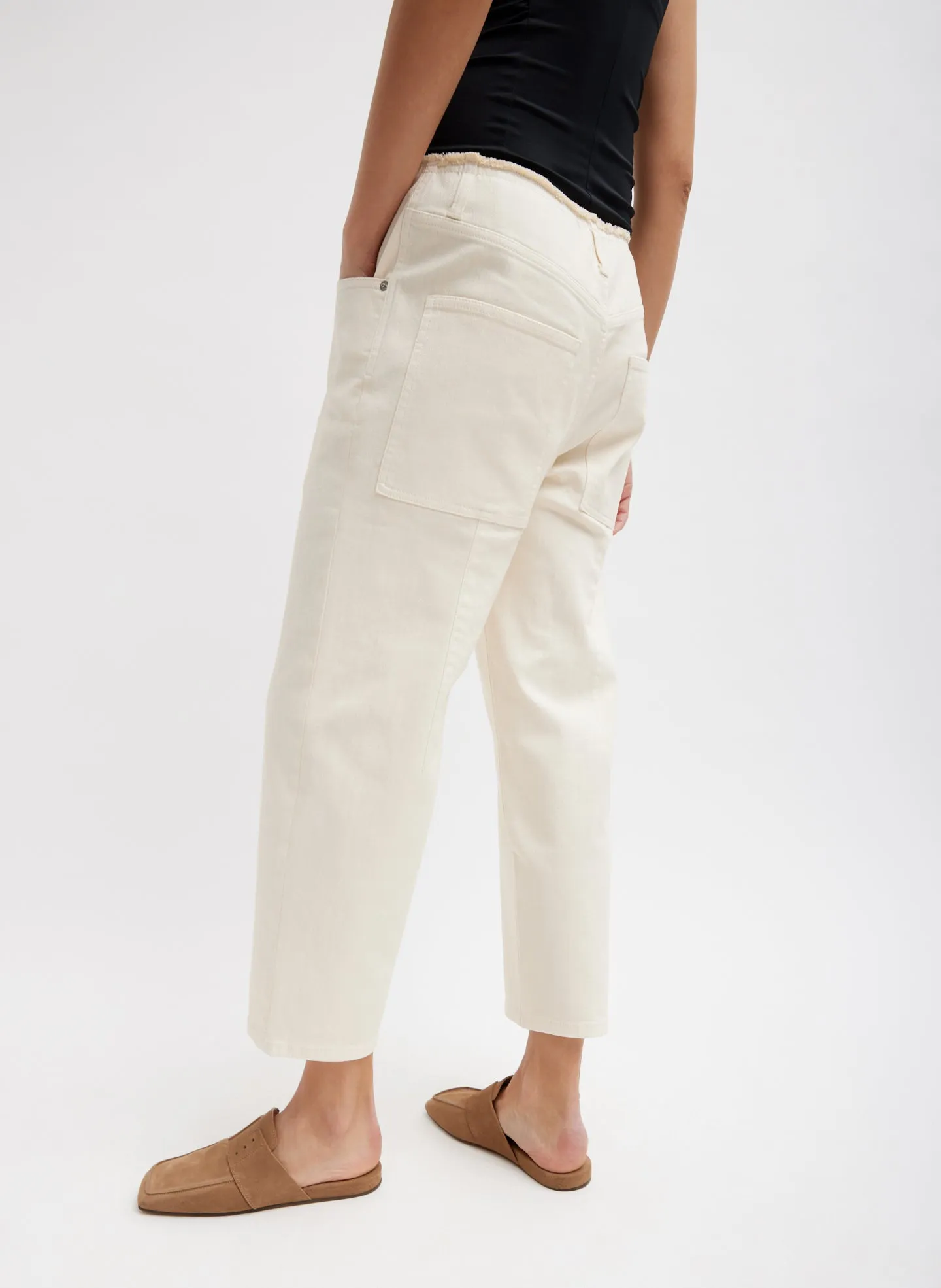 Garment Dyed Stretch Twill Cropped Newman Jean